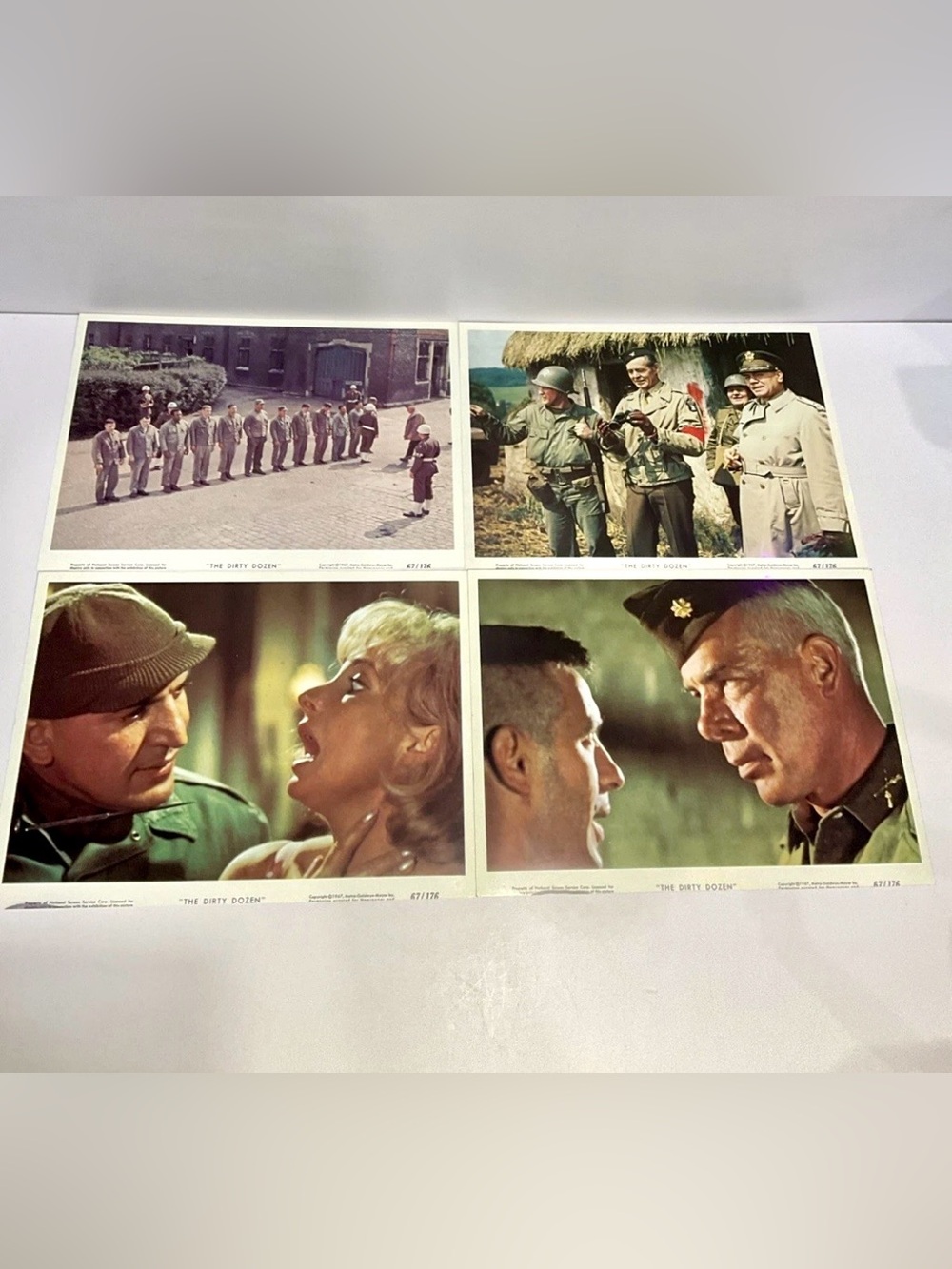 Vintage The Dirty Dozen 10x8 Color Movie Still Photo Lot of 4 MGM 1967